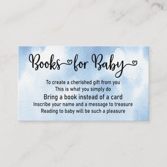 Book Request Blue Boy Baby Shower Invitation (Front)
