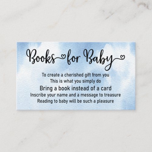 Book Request Blue Boy Baby Shower Invitation
