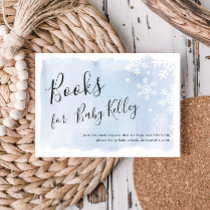 Book Request Blue Snowflakes Books for Baby Enclosure Card