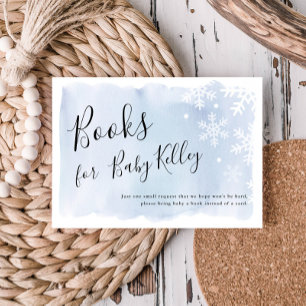 Book Request Blue Snowflakes Books for Baby Enclosure Card
