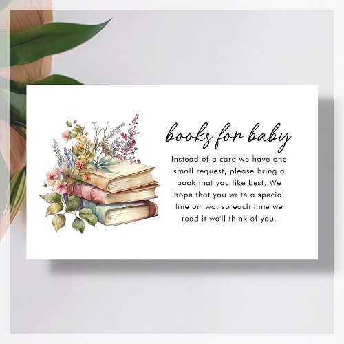 Book Request  Book Themed Baby Shower  Enclosure Card