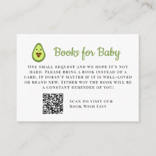 Book Request Card Avocado Baby Shower QR Code