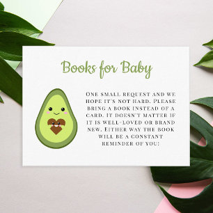 Book Request Card Kawaii Avocado Baby Shower Cute