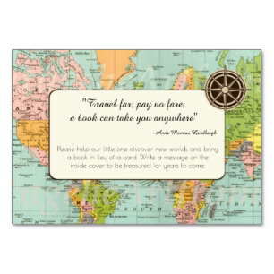 Book Request Card - Multicolor World Map