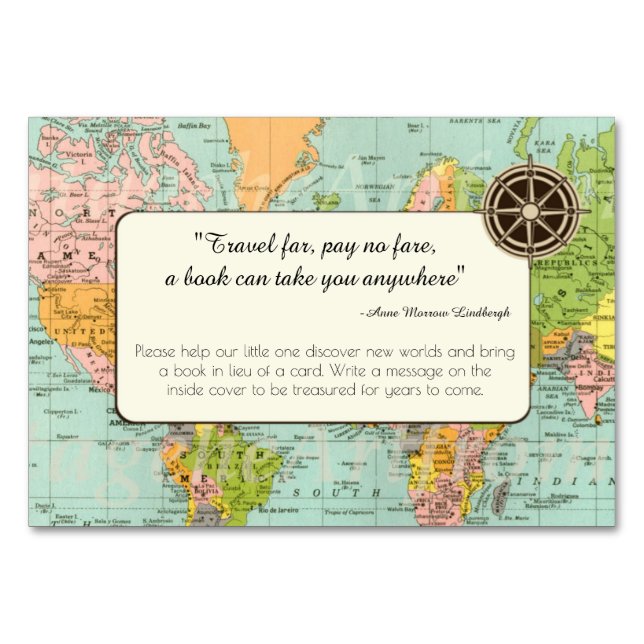 Book Request Card - Multicolor World Map (Front)