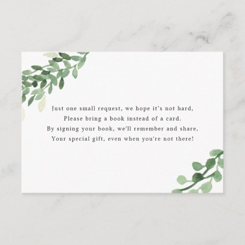 Book Request Card  Neutral Baby Shower