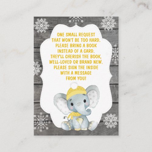 Book Request Card Neutral Elephant Winter yellow