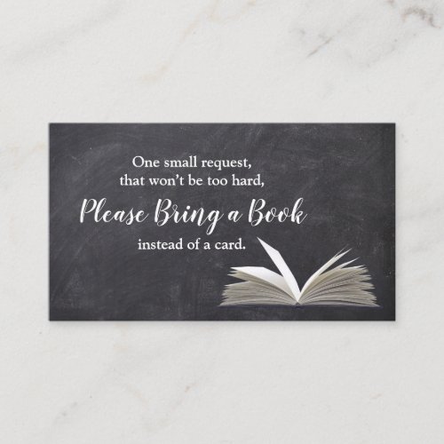 Book Request Chalkboard Baby Shower Insert