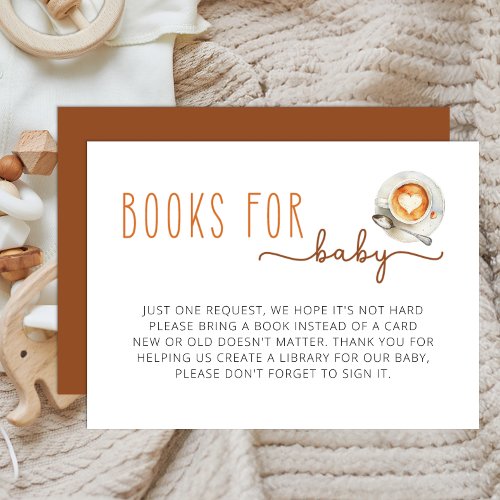 Book Request Coffee Baby Shower Invitation Insert 