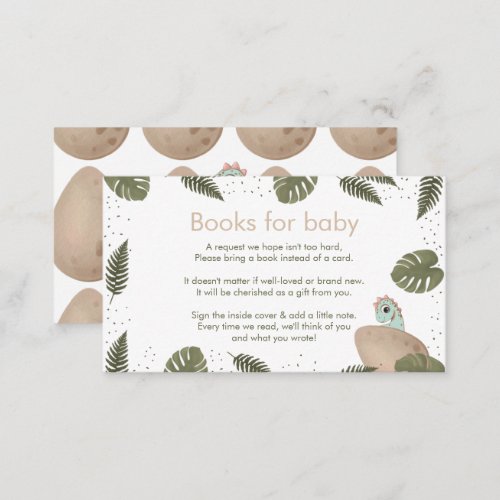 Book request dinosaur egg modern cute baby shower enclosure card