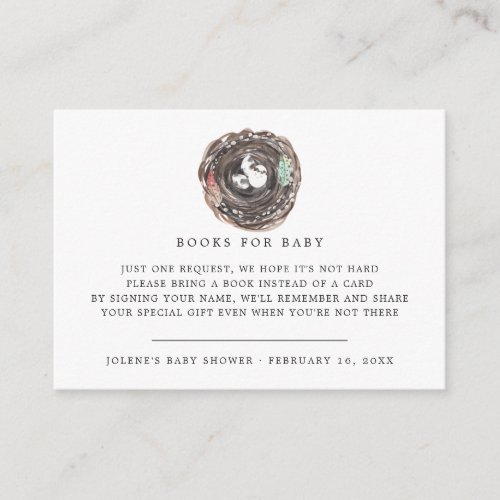 Book Request  Easter Spring Baby Shower Enclosure Card