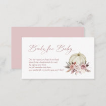 Book Request Fall Pink Little Pumpkin Baby Shower Enclosure Card