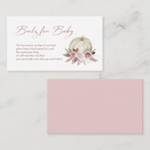 Book Request Fall Pink Little Pumpkin Baby Shower Enclosure Card