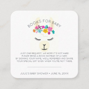 Book Request Floral Llama Baby Shower Insert