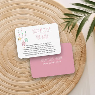 Book Request for Baby Poem Nursery Stars Pink Enclosure Card