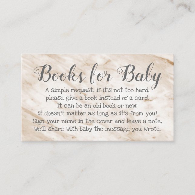 Book Request for Baby Shower Beige Poem Invitation (Front)