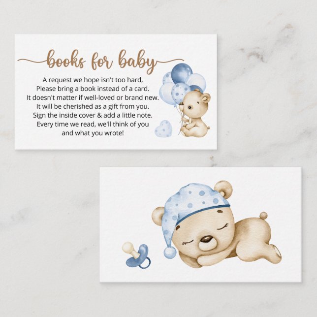 Book Request for Baby Shower Enclosure Card (Front/Back)