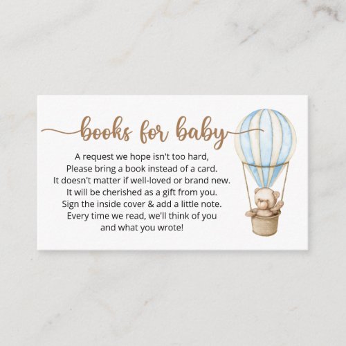 Book Request for Baby Shower Enclosure Card