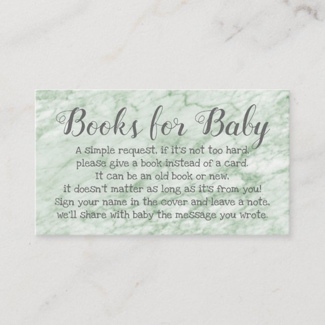 Book Request for Baby Shower Green Poem Invitation (Front)