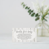 Book Request for Baby Shower Invitation - Rustic (Standing Front)