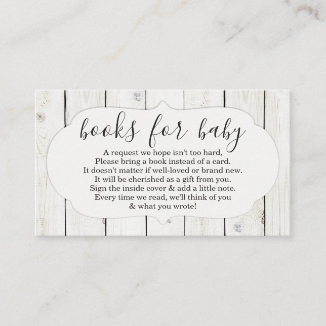 Book Request for Baby Shower Invitation - Rustic (Front)