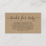Book Request for Baby Shower Invitation - Rustic<br><div class="desc">A wonderfully rustic kraft backdrop for your baby shower invitation insert,  requesting books instead of cards for the soon-to-be well-read baby on the way.</div>