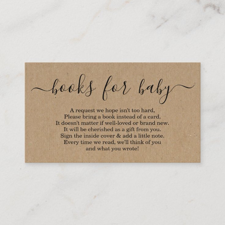 Book Request for Baby Shower Invitation Rustic Zazzle