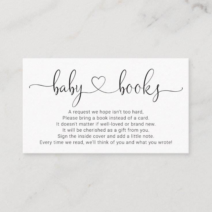 Book Request for Baby Shower Invitation Simple Zazzle