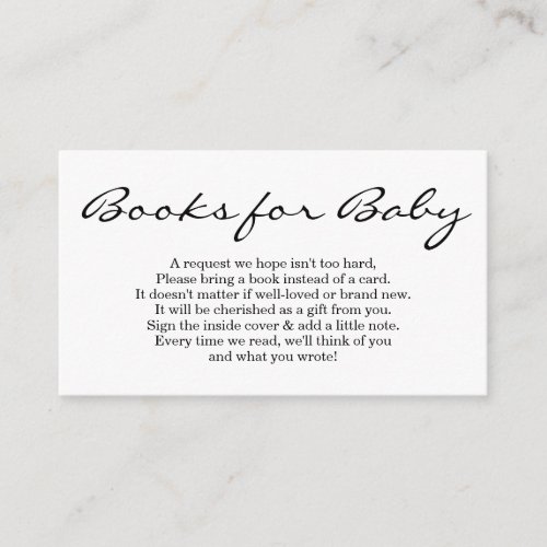 Book Request for Baby Shower Invitation _ Simple