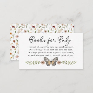 Book Request for Baby Shower Invitation Wildflower