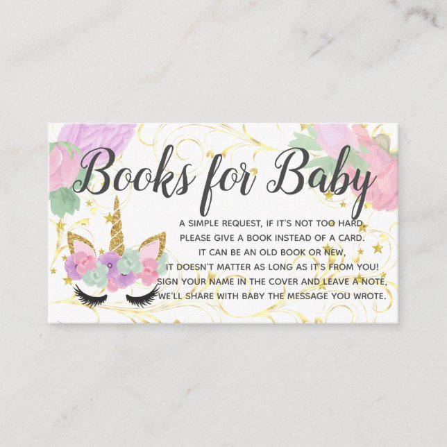 Book Request for Baby Unicorn Shower Invitation (Front)