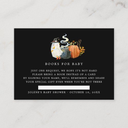 Book Request  Halloween Ghost Baby Shower Enclosure Card