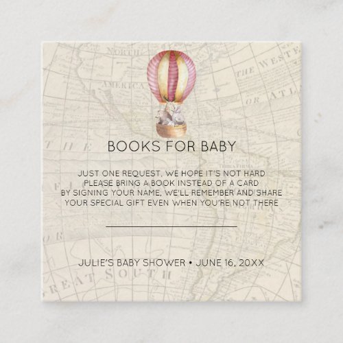 Book Request  Hot Air Balloon Baby Shower Insert