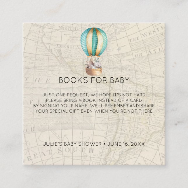 Book Request | Hot Air Balloon Baby Shower Insert (Front)