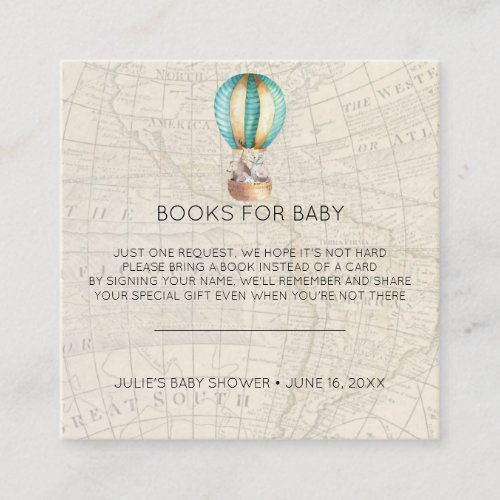 Book Request  Hot Air Balloon Baby Shower Insert