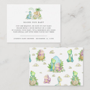 Book Request Little Dinosaur Baby Shower Enclosure Card