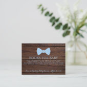 Book Request Little Man Baby Shower Rustic Bowtie Enclosure Card (Standing Front)