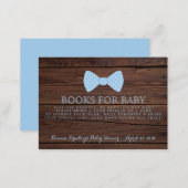 Book Request Little Man Baby Shower Rustic Bowtie Enclosure Card (Front/Back)