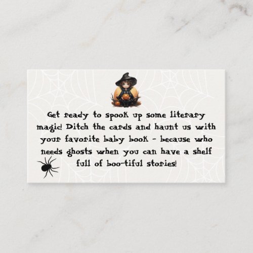 Book Request Little Witch Baby Shower Enclosure Card