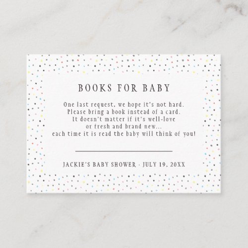 Book Request  Matching Baby Shower Enclosure Card