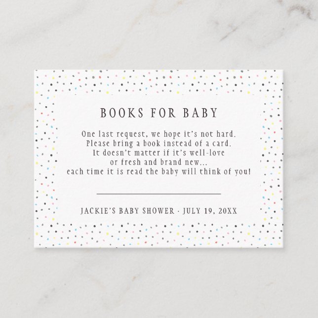 Book Request | Matching Baby Shower Enclosure Card (Front)