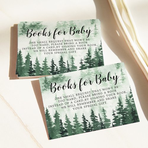 Book Request Misty Forest Baby Shower Enclosure Card