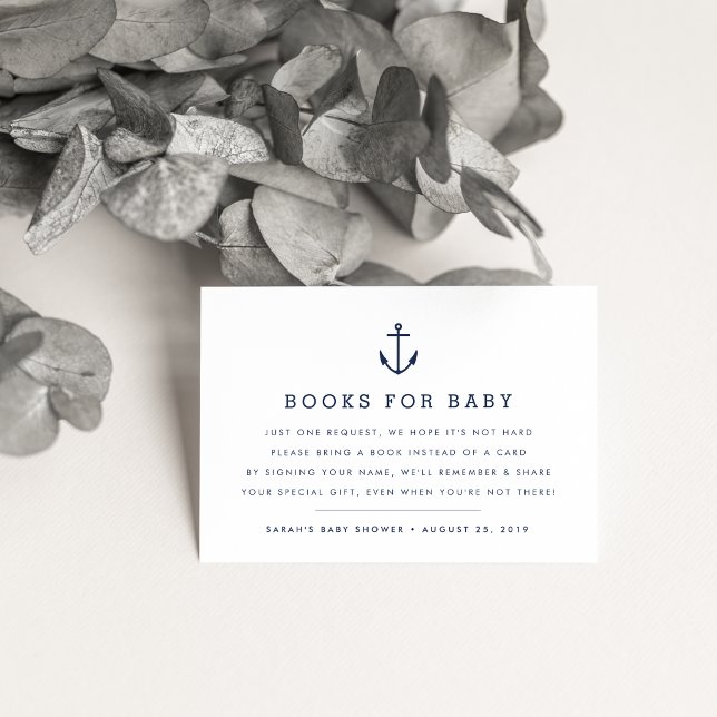 Book Request | Nautical Baby Shower Insert Card