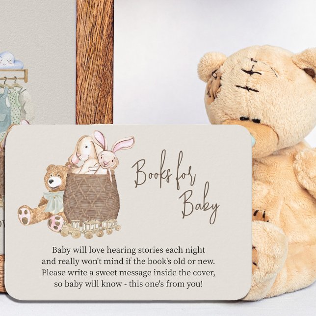 Book Request Neutral Boho Nursery Baby Shower Enclosure Card (Creator Uploaded)