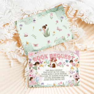 Book Request Pink Fairy Baby Girl Shower Flower Enclosure Card