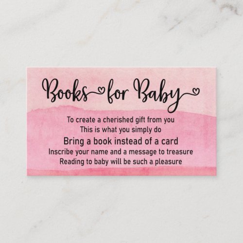 Book Request Pink Girly Baby Shower Invitation