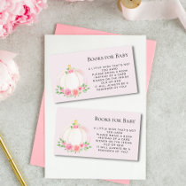 Book Request Pink Pumpkin Baby Shower Enclosure Card