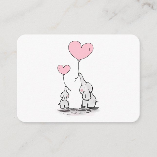 Book Request Pink, White Elephant Baby Shower Enclosure Card (Front)