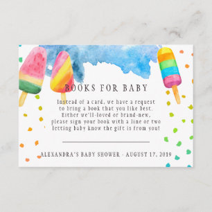 Book Request   Popsicle Baby Shower Enclosure Card