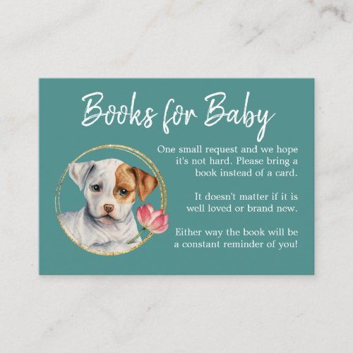 Book Request | Puppy Dog Baby Shower Enclosure Card